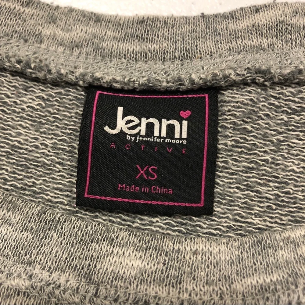 Jenni Women’s “Always #1” Long Sleeve Gray Sweater Top size XS